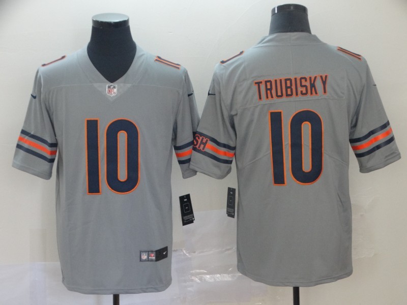 Men's Chicago Bears Mitch Trubisky #10 Gray Jersey